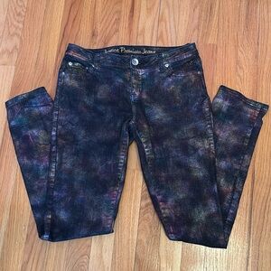 Justice Multicolor Dark Wash Skinny Jeans- Size 16 Regular